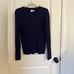 GAP Women's Deep Blue Cable Knit Sweater